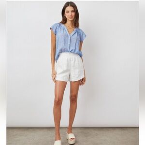 Rails Linen Striped Alena Shirt Blue White Button Down Top Size M